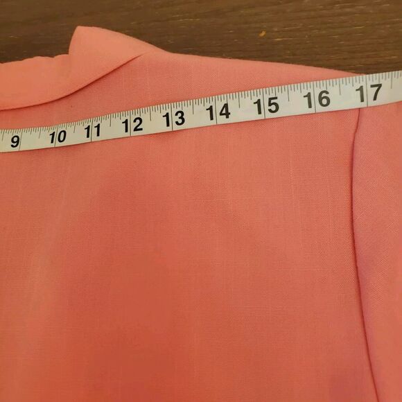 Vtg Sag Harbor Women's 14 Blazer Salmon Square Pockets Collar 1 Button Closure - Picture 7 of 16